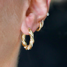 Load image into Gallery viewer, Reluxe Vintage Twisted Pearl Hoop Earrings
