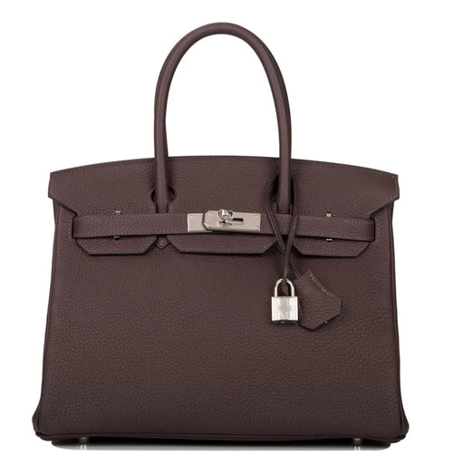 Reluxe Vintage Hermès Chocolate Birkin 30cm of Togo Leather with Palladium Hardware