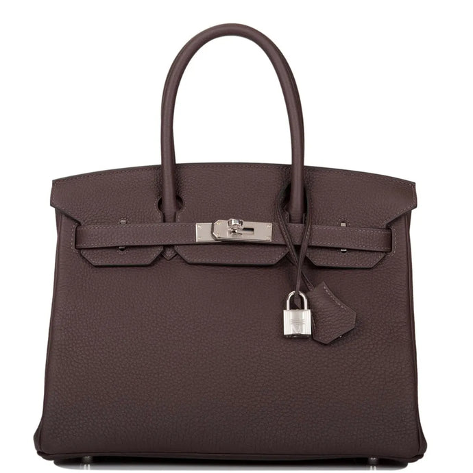 Reluxe Vintage Hermès Chocolate Birkin 30cm of Togo Leather with Palladium Hardware