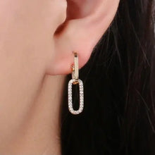 Load image into Gallery viewer, Reluxe Vintage Oblong CZ Earrings

