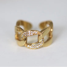 Load image into Gallery viewer, Reluxe Vintage Pave Chunky Chain Ring
