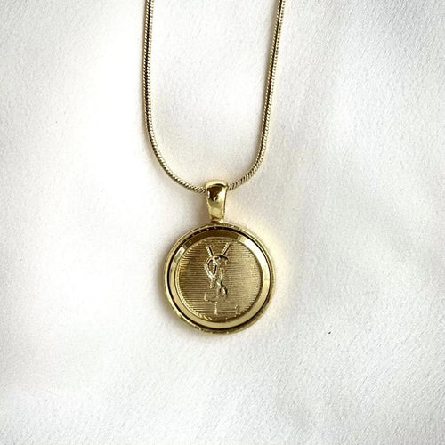 Reluxe Vintage YSL Gold Button Necklace